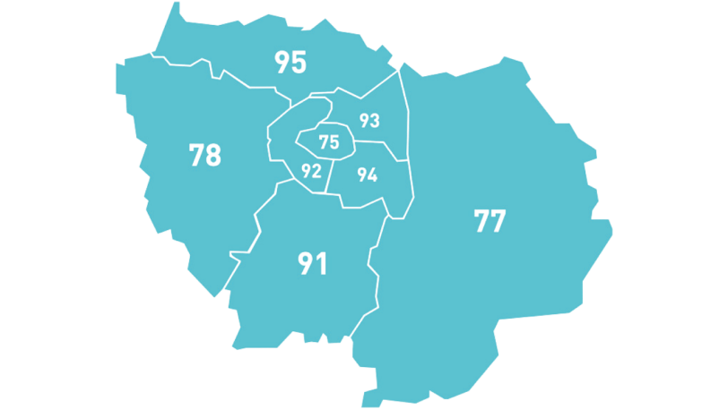 Carte de l'ile de France